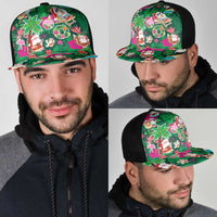 Hawaii Mele Kalikimaka Mesh Trucker Cap Tropical Plants with Santa Claus LT03 - Polynesian Pride