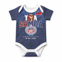 Custom Rugby Toa Samoa Baby Onesie Champions Six Eight Five LT03 Blue - Polynesian Pride