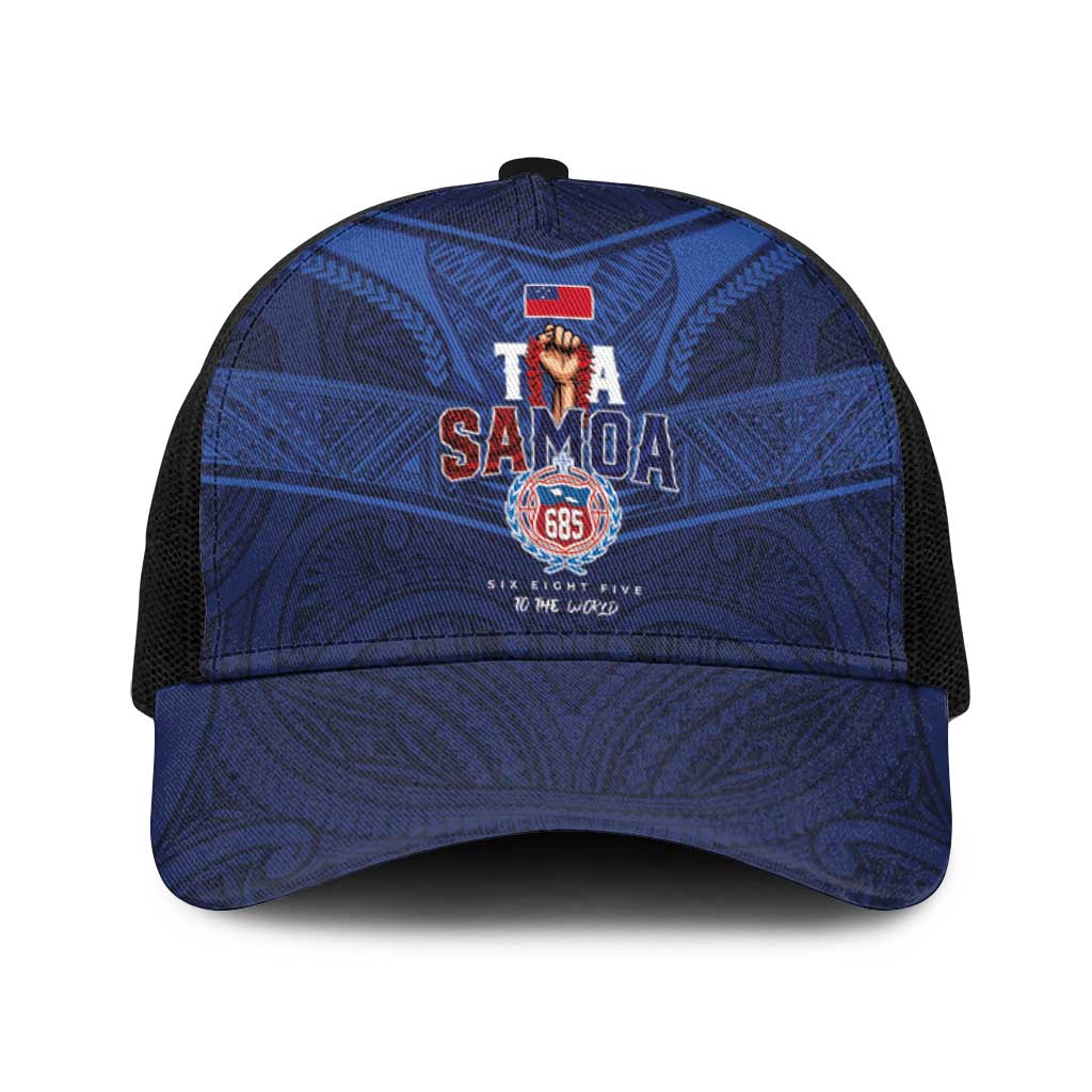 Custom Toa Samoa Rugby Baseball Net Cap Champions Six Eight Five - Polynesian Pride