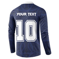 Custom Rugby Toa Samoa Button Sweatshirt Champions Six Eight Five - Polynesian Pride