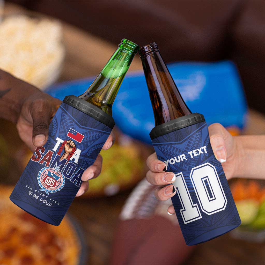 Custom Rugby Toa Samoa 4 in 1 Can Cooler Tumbler Champions Six Eight Five - Polynesian Pride