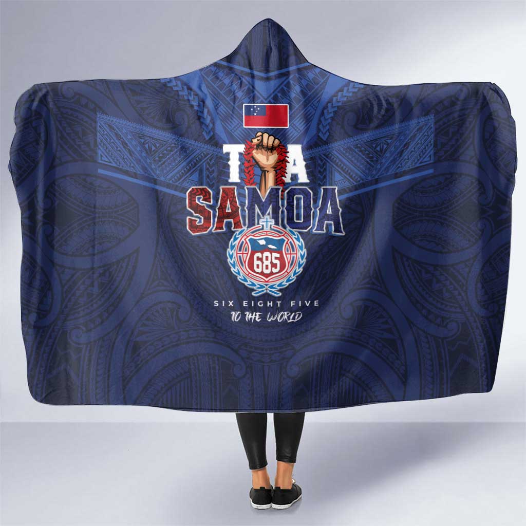 Rugby Toa Samoa Hooded Blanket Champions Six Eight Five - Polynesian Pride
