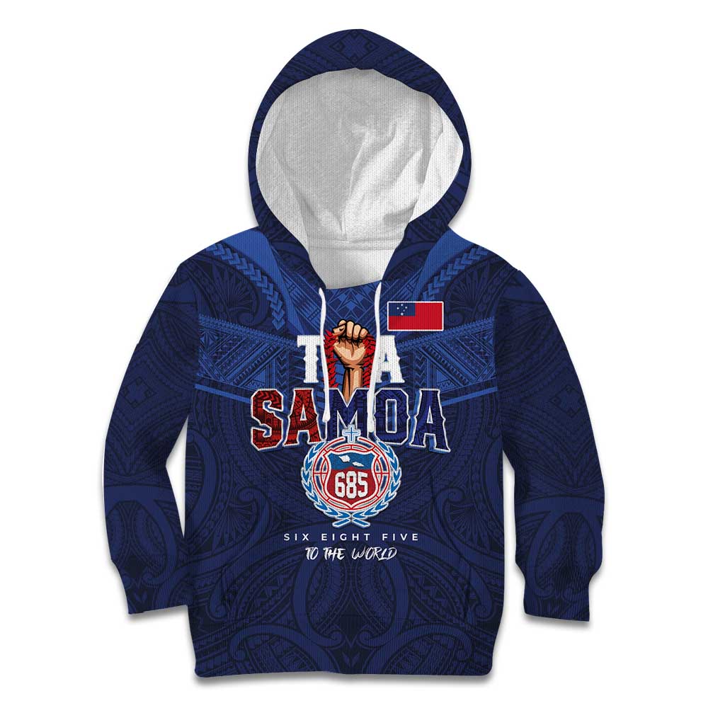 Custom Rugby Toa Samoa Kid Hoodie Champions Six Eight Five - Polynesian Pride