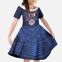 Custom Rugby Toa Samoa Kid Short Sleeve Dress Champions Six Eight Five - Polynesian Pride