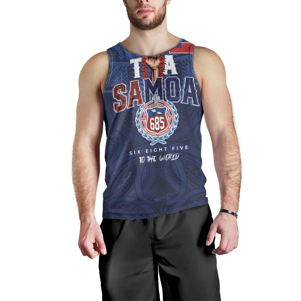 Custom Rugby Toa Samoa Men Tank Top Champions Six Eight Five - Polynesian Pride