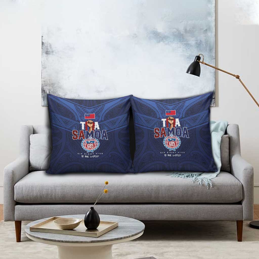 Rugby Toa Samoa Pillow Cover Champions Six Eight Five - Polynesian Pride