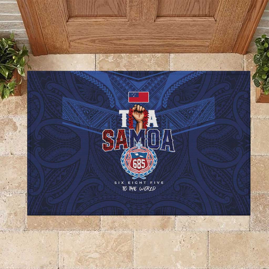 Rugby Toa Samoa Rubber Doormat Champions Six Eight Five - Polynesian Pride