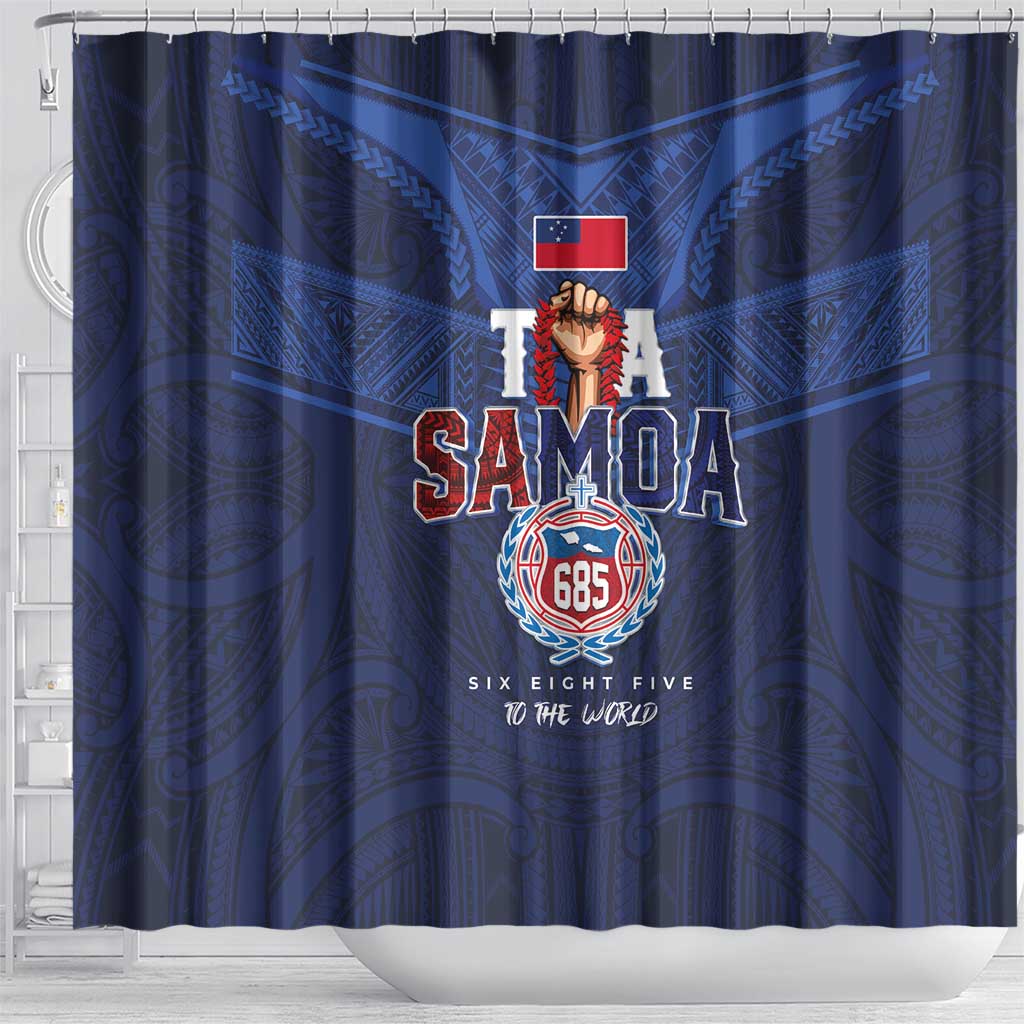 Rugby Toa Samoa Shower Curtain Champions Six Eight Five - Polynesian Pride
