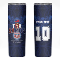Custom Rugby Toa Samoa Skinny Tumbler Champions Six Eight Five - Polynesian Pride