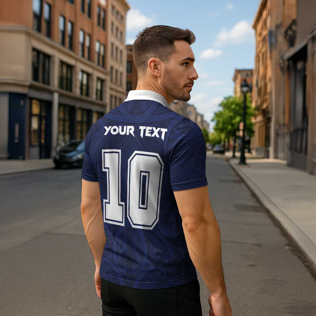 Custom Rugby Toa Samoa Zipper Polo Shirt Champions Six Eight Five - Polynesian Pride