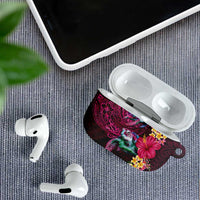 Hawaiian Plumeria and Hibiscus with Turtles AirPods Case Polynesian Art Red Color - Polynesian Pride