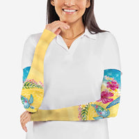 Hawaiian Tropical Plants Turtles Arm Sleeves Watercolor Style - Polynesian Pride