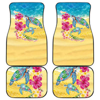 Hawaiian Tropical Plants Turtles Car Mats Watercolor Style - Polynesian Pride