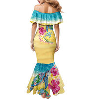 Hawaiian Tropical Plants Turtles Family Matching Mermaid Dress and Hawaiian Shirt Watercolor Style LT03 - Polynesian Pride