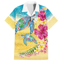 Hawaiian Tropical Plants Turtles Hawaiian Shirt Watercolor Style - Polynesian Pride