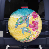 Hawaiian Tropical Plants Turtles Spare Tire Cover Watercolor Style - Polynesian Pride