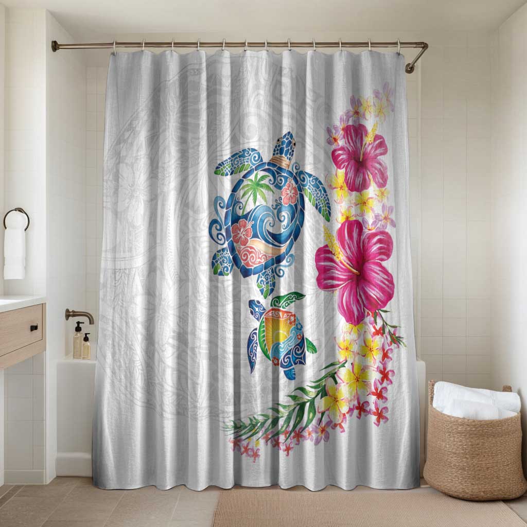 Hawaiian Abstract Art Turtles Bathroom Set with Plumeria and Hibiscus - Polynesian Pride