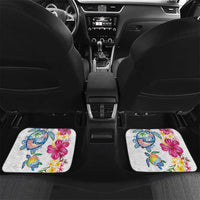 Hawaiian Abstract Art Turtles Car Mats with Plumeria and Hibiscus - Polynesian Pride