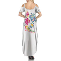 Hawaiian Abstract Art Turtles Family Matching Summer Maxi Dress and Hawaiian Shirt with Plumeria and Hibiscus LT03 - Polynesian Pride