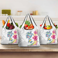 Hawaiian Abstract Art Turtles Grocery Bag with Plumeria and Hibiscus - Polynesian Pride