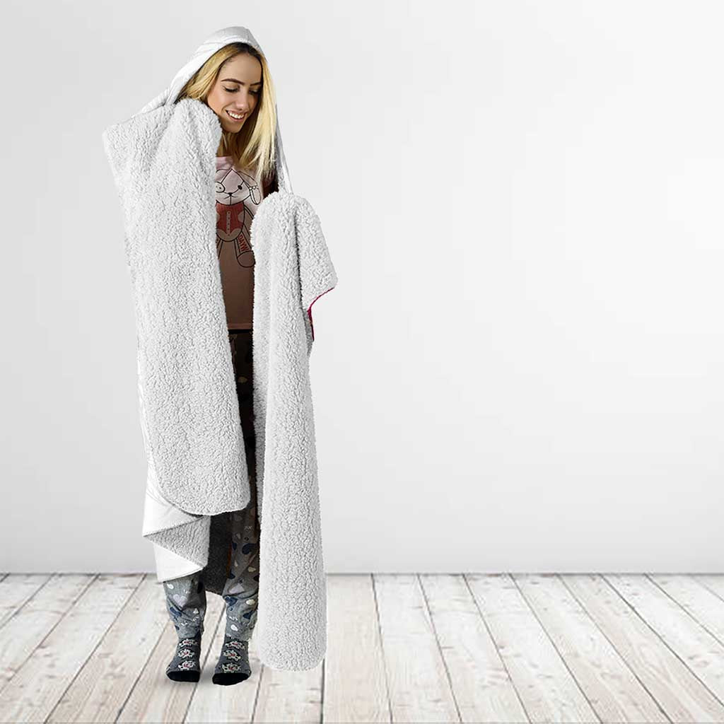 Hawaiian Abstract Art Turtles Hooded Blanket with Plumeria and Hibiscus - Polynesian Pride