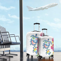 Hawaiian Abstract Art Turtles Luggage Cover with Plumeria and Hibiscus - Polynesian Pride