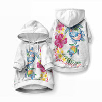 Hawaiian Abstract Art Turtles Pet Hoodie LT03 Pullover White - Polynesian Pride