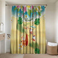 Hawaiian Mele Kalikimaka Bathroom Set Tropical Plumeria and Lei Funny Santa Beach - Polynesian Pride