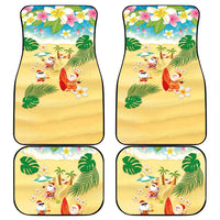 Hawaiian Mele Kalikimaka Car Mats Tropical Plumeria and Lei Funny Santa Beach - Polynesian Pride