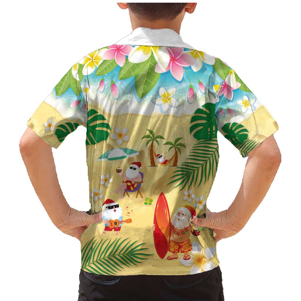Hawaiian Mele Kalikimaka Family Matching Mermaid Dress and Hawaiian Shirt Tropical Plumeria and Lei Funny Santa Beach LT03 - Polynesian Pride
