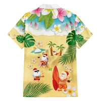 Hawaiian Mele Kalikimaka Family Matching Puletasi and Hawaiian Shirt Tropical Plumeria and Lei Funny Santa Beach LT03 - Polynesian Pride