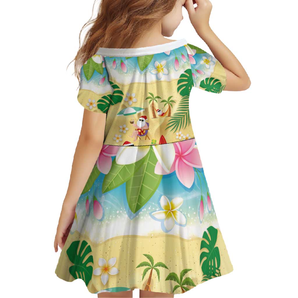 Hawaiian Mele Kalikimaka Family Matching Short Sleeve Bodycon Dress and Hawaiian Shirt Tropical Plumeria and Lei Funny Santa Beach LT03 - Polynesian Pride
