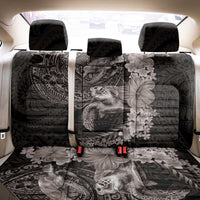 Hawaiian Plumeria and Hibiscus with Turtles Back Car Seat Cover Polynesian Art Grayscale - Polynesian Pride