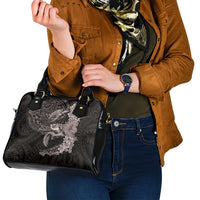 Hawaiian Plumeria and Hibiscus with Turtles Shoulder Handbag Polynesian Art Grayscale - Polynesian Pride