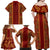 Hawaii Style Hibiscus and Tribal Element Fabric Patchwork Family Matching Off Shoulder Maxi Dress and Hawaiian Shirt LT03 - Polynesian Pride