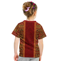 Hawaii Style Hibiscus and Tribal Element Fabric Patchwork Kid T Shirt LT03 - Polynesian Pride
