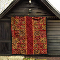 Hawaii Style Hibiscus and Tribal Element Fabric Patchwork Quilt LT03 - Polynesian Pride