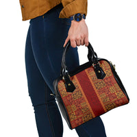 Hawaii Style Hibiscus and Tribal Element Fabric Patchwork Shoulder Handbag LT03 - Polynesian Pride