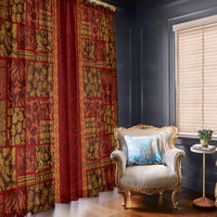Hawaii Style Hibiscus and Tribal Element Fabric Patchwork Window Curtain LT03 - Polynesian Pride