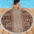 Hawaii Style Hibiscus and Tribal Element Fabric Patchwork Beach Blanket Beige Version LT03 - Polynesian Pride
