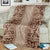 Hawaii Style Hibiscus and Tribal Element Fabric Patchwork Blanket Beige Version LT03 - Polynesian Pride