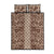 Hawaii Style Hibiscus and Tribal Element Fabric Patchwork Quilt Bed Set Beige Version LT03 Beige - Polynesian Pride