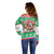 Hawaii Mele Kalikimaka Off Shoulder Sweater Aloha Santa and Palm Tree Mix Kakau Pattern LT03 - Polynesian Pride