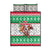 Hawaii Mele Kalikimaka Quilt Bed Set Aloha Santa and Palm Tree Mix Kakau Pattern LT03 Green - Polynesian Pride