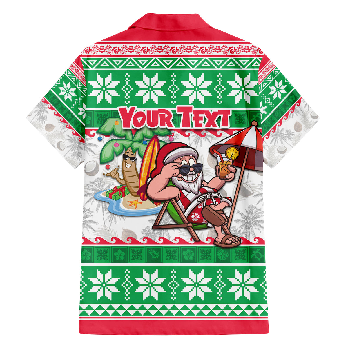 Custom Hawaii Mele Kalikimaka Family Matching Summer Maxi Dress and Hawaiian Shirt Aloha Santa and Palm Tree Mix Kakau Pattern LT03 - Polynesian Pride