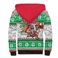 Custom Hawaii Mele Kalikimaka Sherpa Hoodie Aloha Santa and Palm Tree Mix Kakau Pattern LT03 - Polynesian Pride