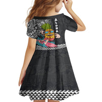 Hawaii Pineapple Surfing With Kakau Tribal Family Matching Long Sleeve Bodycon Dress and Hawaiian Shirt LT03 - Polynesian Pride
