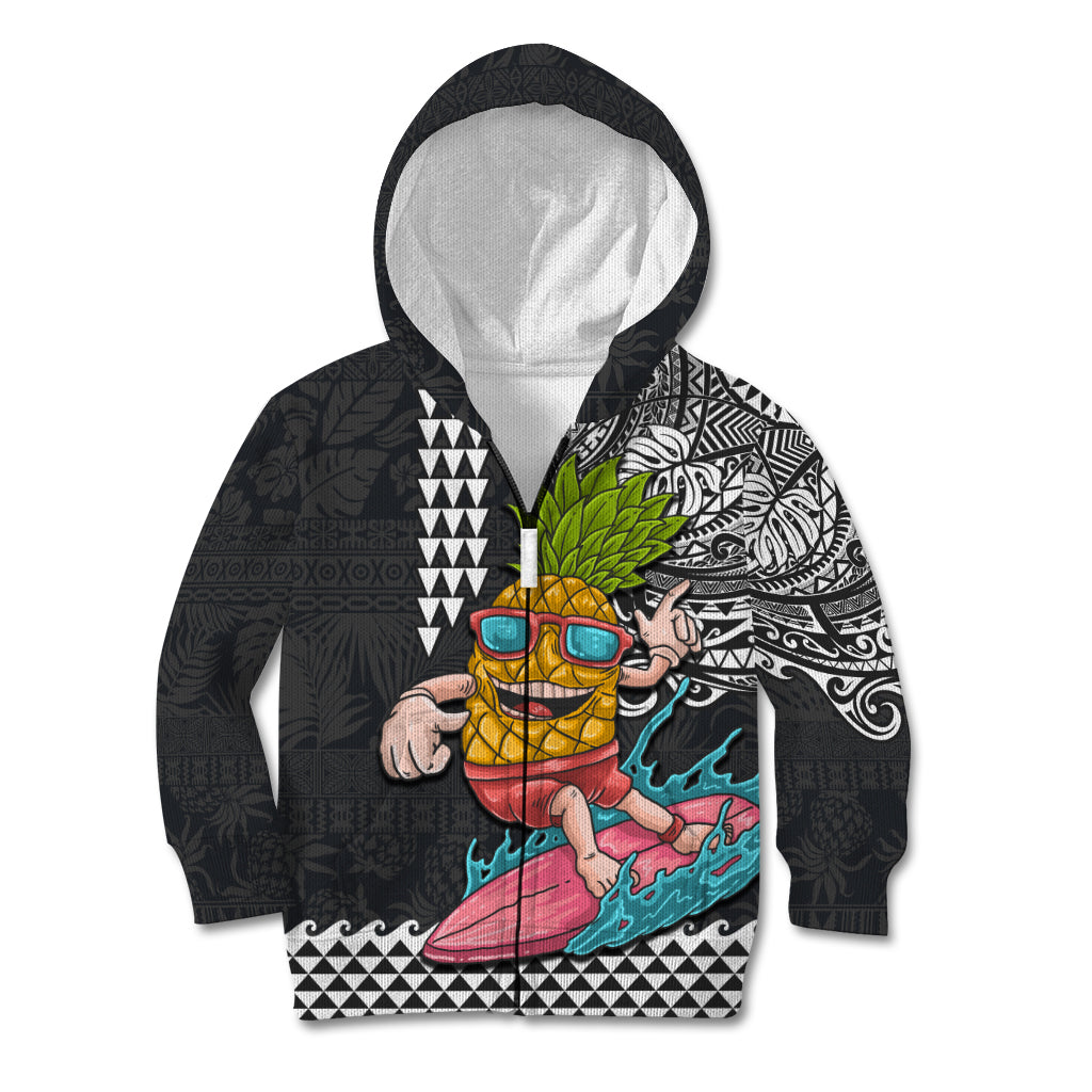 Hawaii Pineapple Surfing With Kakau Tribal Kid Hoodie LT03 - Polynesian Pride