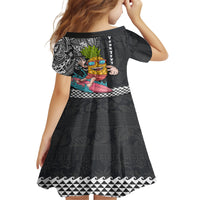 Hawaii Pineapple Surfing Kakau Tribal Personalised Family Matching Off Shoulder Long Sleeve Dress and Hawaiian Shirt LT03 - Polynesian Pride