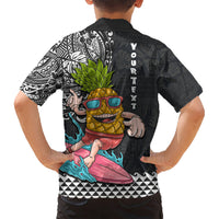 Hawaii Pineapple Surfing Kakau Tribal Personalised Kid Hawaiian Shirt LT03 - Polynesian Pride